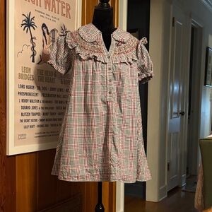 Pilcro plaid dress with smocking